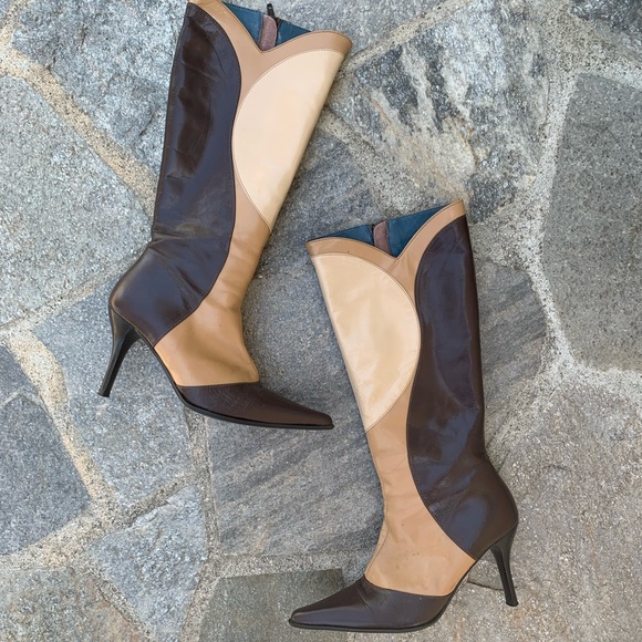 70s Colorway Colorblock Leather Boot - Picture 2 of 6